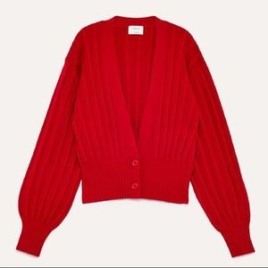 Aritzia Wilfred | Thais Cardigan in Red